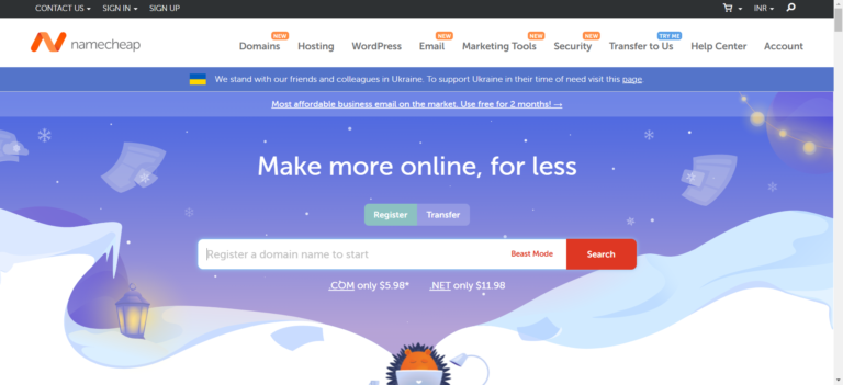 namecheap.com website for domain purchase