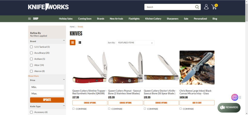 website for knives