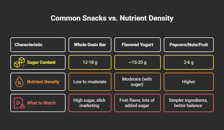 Common Snacks vs. Nutrient Density